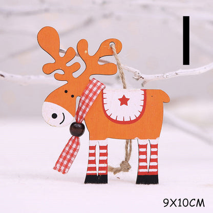 Christmas decorations wooden pendant ornaments with festive holiday design by My Store
