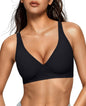 OEAK women's wireless jelly bralette with deep V neckline, comfy push-up design, ideal for t-shirt wear, soft and flexible fit