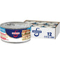 Canned Swanson White Premium Chunk Chicken in Water, 2.4 oz per can, four-pack, with labels showing the product inside