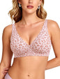 OEAK women's wireless jelly bralette with deep V neckline, comfortable push-up design, ideal for T-shirt wear.