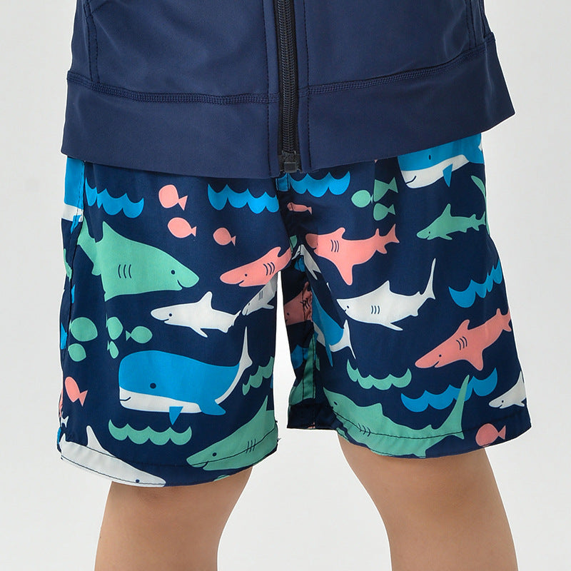 Children's beach shorts boxer swimming trunks by My Store, lightweight swimwear for boys and girls