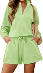 KISSMODA women's lounge set with matching sweatpants and hoodie, comfortable casual outfit for relaxing or lounging.