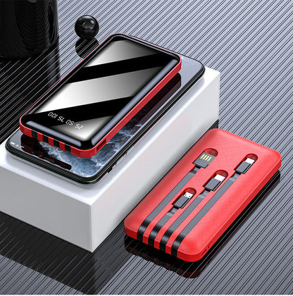 Large capacity mobile power bank, compact portable design, black exterior