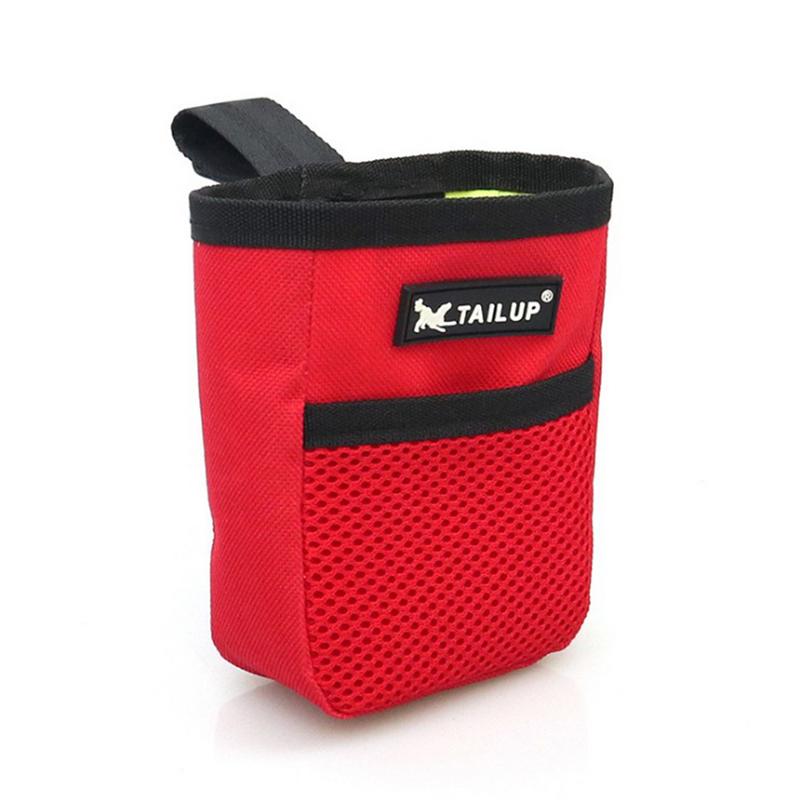 Training dog snack bags with adjustable waist strap and drawstring closure
