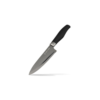 Dura Living Titan 12-piece black kitchen knife set with various knife types and a black storage block.