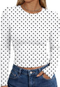 Trendy Queen women's long sleeve T-shirt with fall fashion Y2K style, basic casual top, black color, comfortable fit.