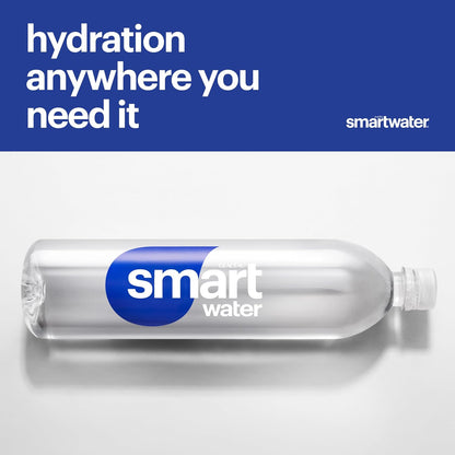 BackupMyFilesNow® smartwater vapor distilled water bottles, 16.9 fl oz, 6-pack, clear bottles with blue caps and label