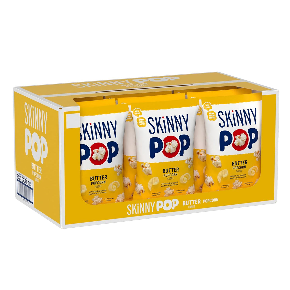 BACKUPMYFILESNOW® SkinnyPop White Cheddar gluten-free popcorn in an 8 oz bag, whole grain snack with cheesy flavor.