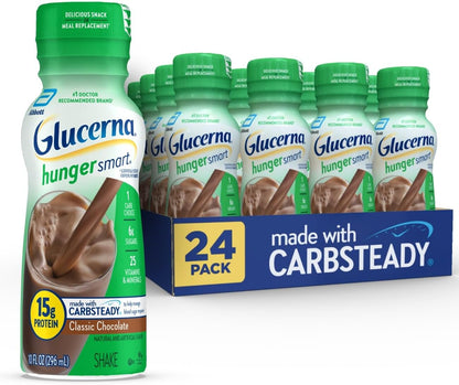 Glucerna Hunger Smart diabetes nutrition shake in a bottle, designed to support blood sugar management and curb hunger.