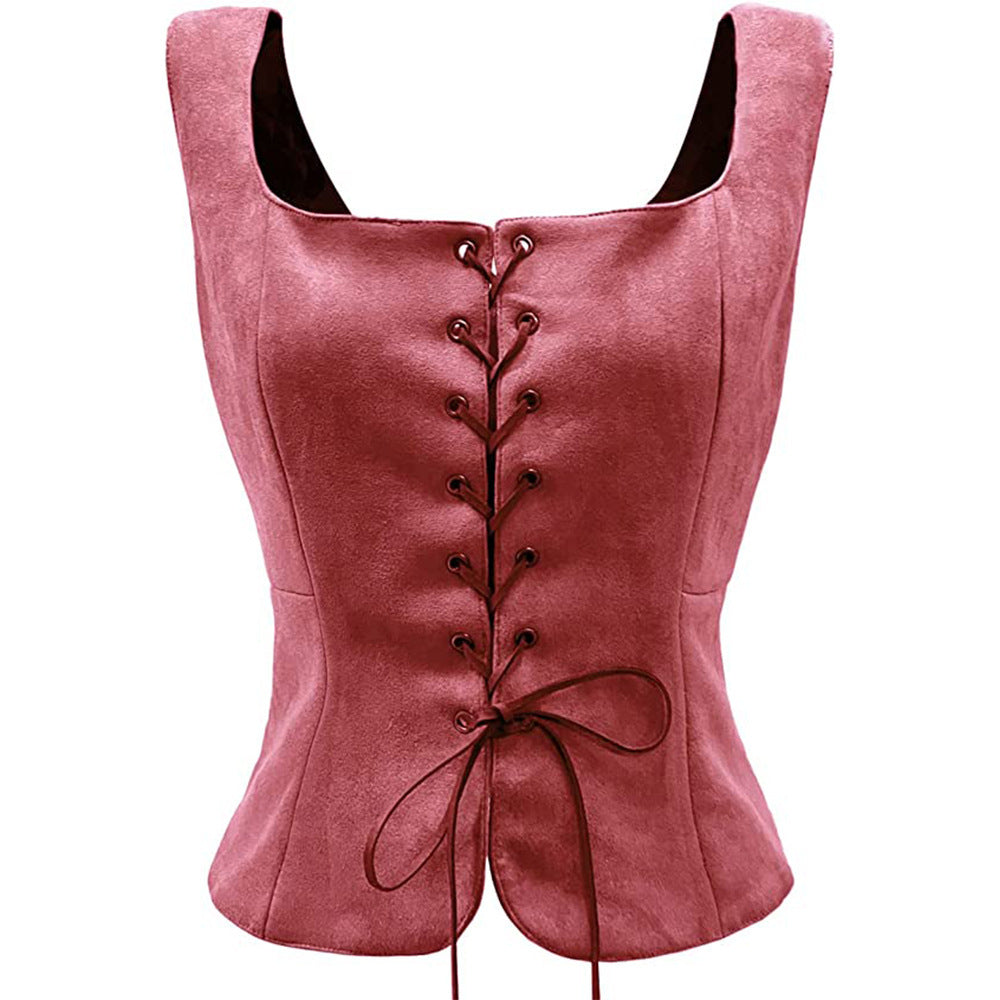 Suede Halloween costume vest by My Store, showcasing its textured brown suede design and sleeveless cut