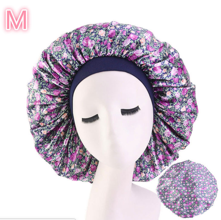 Beauty print satin silk bonnet sleep night cap by My Store