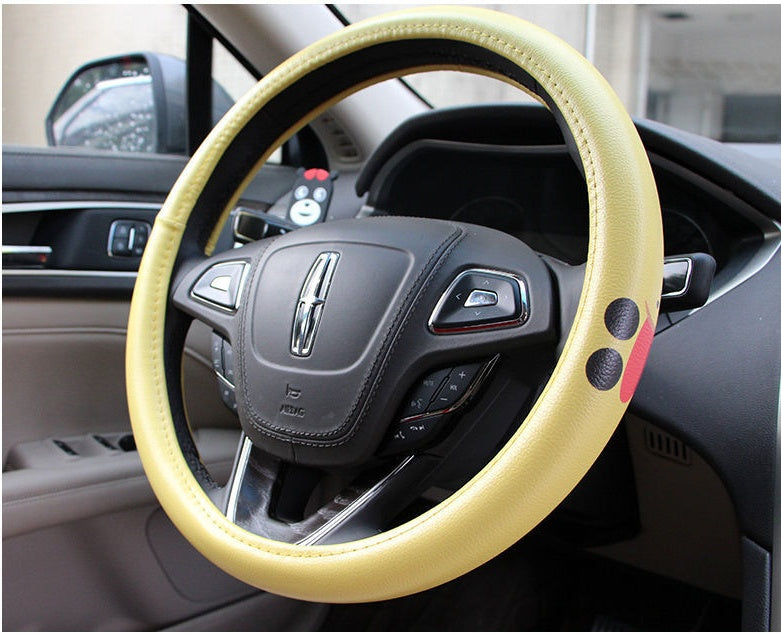 Cute Korean female steering wheel cover in a colorful design