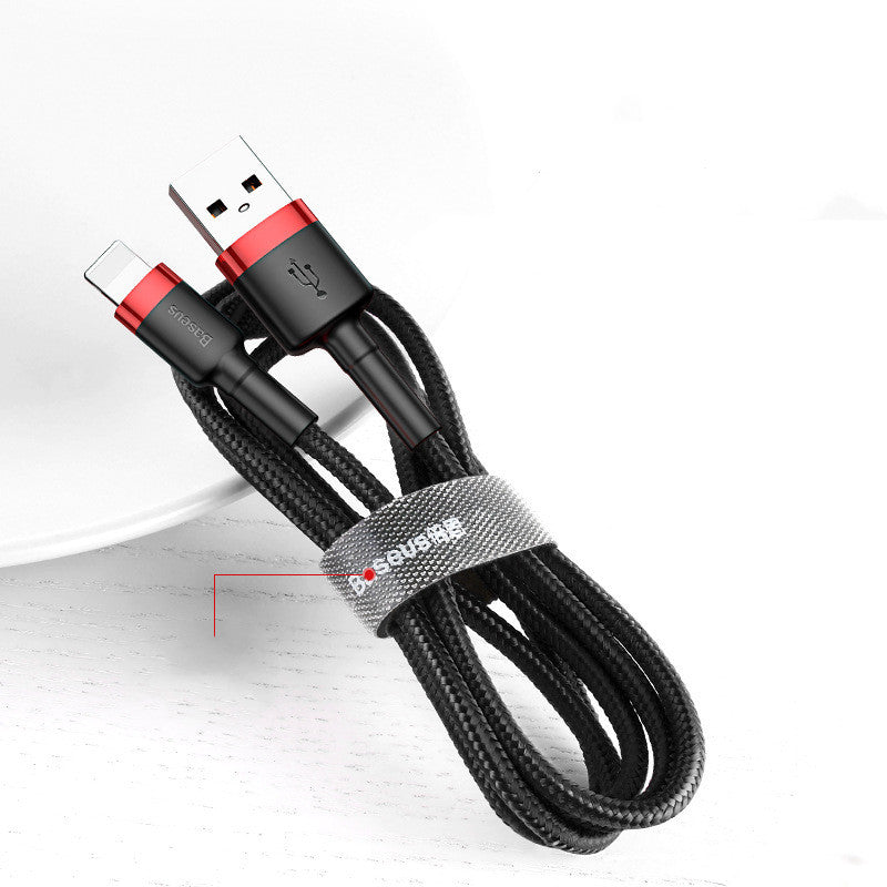 Apple-compatible 6S fast charging data cable for iPhone XS, shown coiled in white with connector ends visible