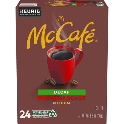McCafe Premium Roast Decaf K-Cup coffee pods for Keurig, medium roast, 84-count box, single-serve coffee pods for Keurig brewers