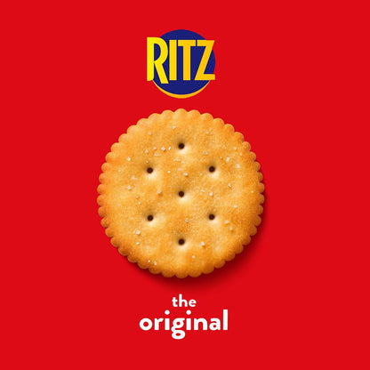 Ritz Fresh Stacks Original Snack Crackers in 16 multi-pack boxes, showing stacked crackers with ridged texture.