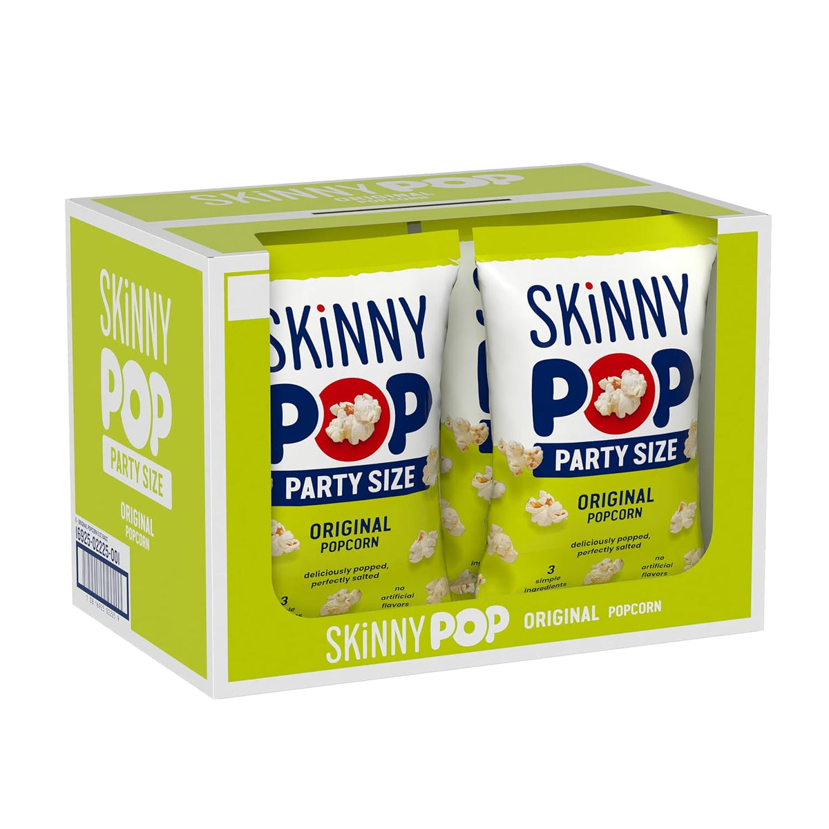 BACKUPMYFILESNOW® SkinnyPop White Cheddar gluten-free popcorn in an 8 oz bag, showcasing a crunchy snack with white cheddar flavor.