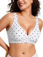 OEAK women's wireless jelly bra with deep V neckline, comfy push-up bralette, ideal for t-shirt wear and everyday comfort.