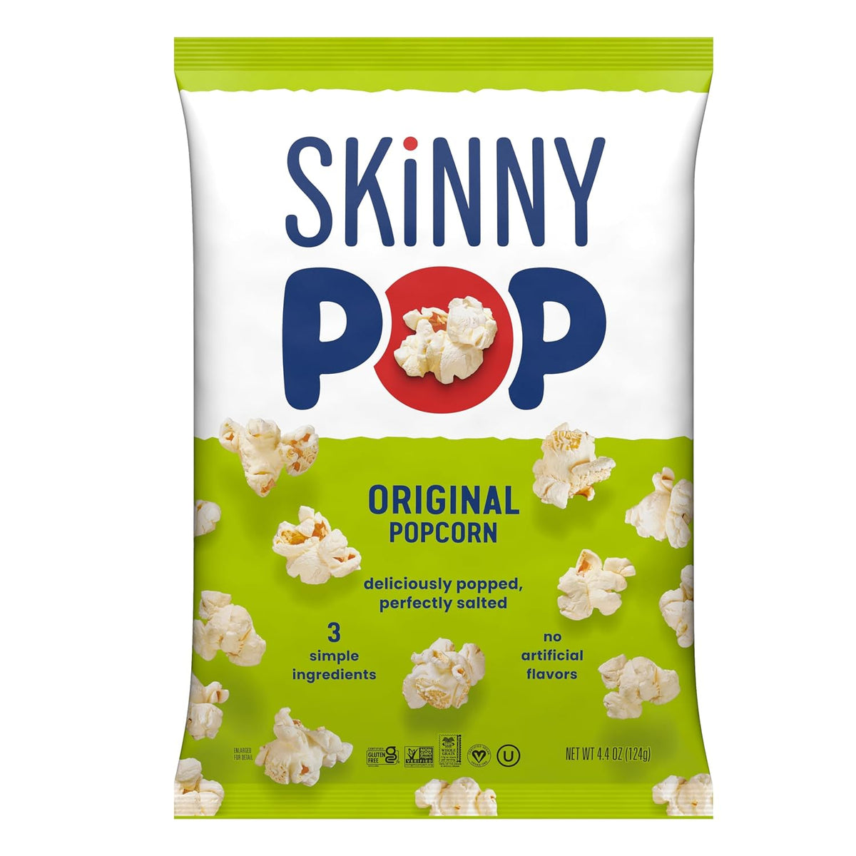 BackupMyFilesNow® SkinnyPop White Cheddar gluten-free popcorn in 8 oz bag, whole grain snack with cheesy flavor