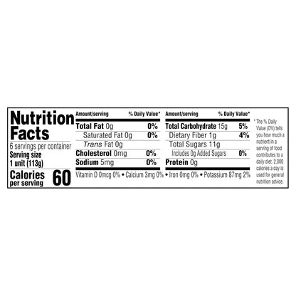 Six Amazon Grocery unsweetened applesauce cups, 4 oz each, with creamy apple sauce visible in clear packaging.