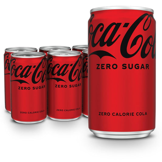 Coca-Cola Zero Sugar soda soft drink fridge pack with 12 cans, 12 fl oz each, featuring the Coca-Cola Zero branding on the cans.
