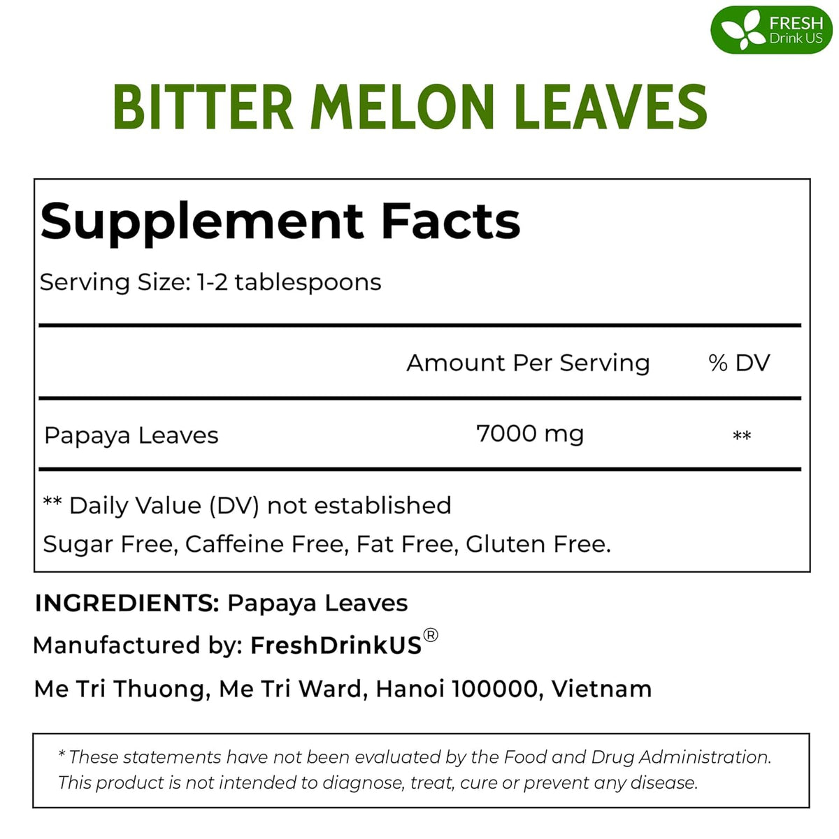 Premium Papaya Dried Leaves,  Papaya Loose Leaf Herbal Tea, No Additives, No Caffeine, Vegan