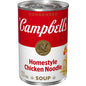 Four 10.75 oz cans of Campbell’s Condensed Chicken Noodle Soup, packaged in a clear plastic tray.