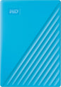 Western Digital 2TB My Passport portable external hard drive in blue with backup software, ransomware protection, and USB 3.1 compatibility