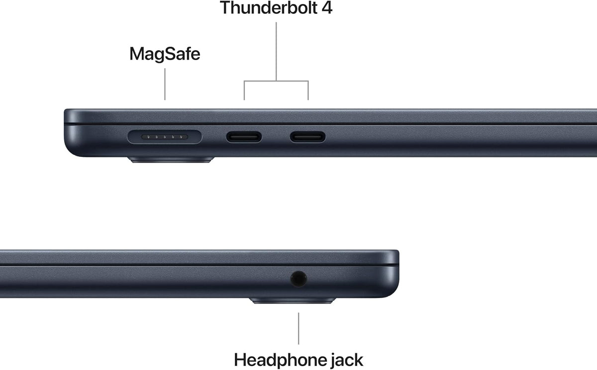 Apple MacBook Air 13-inch laptop with M5 chip, Liquid Retina display, Midnight color, slim design, Touch ID, and Wi-Fi 7.