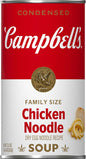 Four cans of Campbell's Condensed Chicken Noodle Soup, 10.75 oz each, stacked in a pack, ready for cooking or storage.