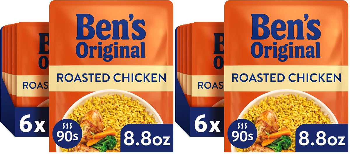 Ben's Original Four Cheese & Cheddar Broccoli Ready Rice, microwaveable 8.5oz pack, with cheese, broccoli, and rice in a bowl.