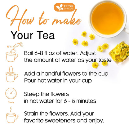 Premium Chrysanthemum Flowers, Chrysanthemum Herbal Tea, No Additives, No Caffeine, Vegan