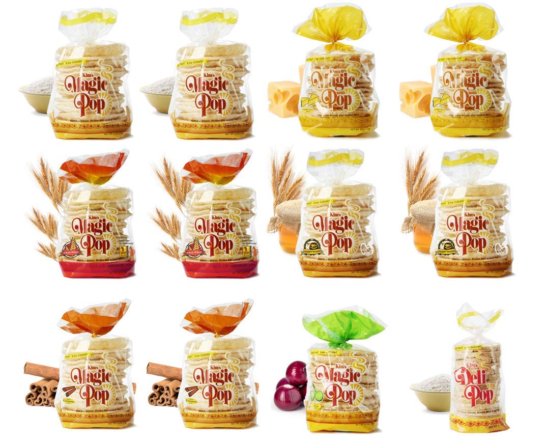 Kim's Magic Pop Combo Mix, a variety of colorful, crispy snack puffs from Kim's Magic Pop Delice Products.