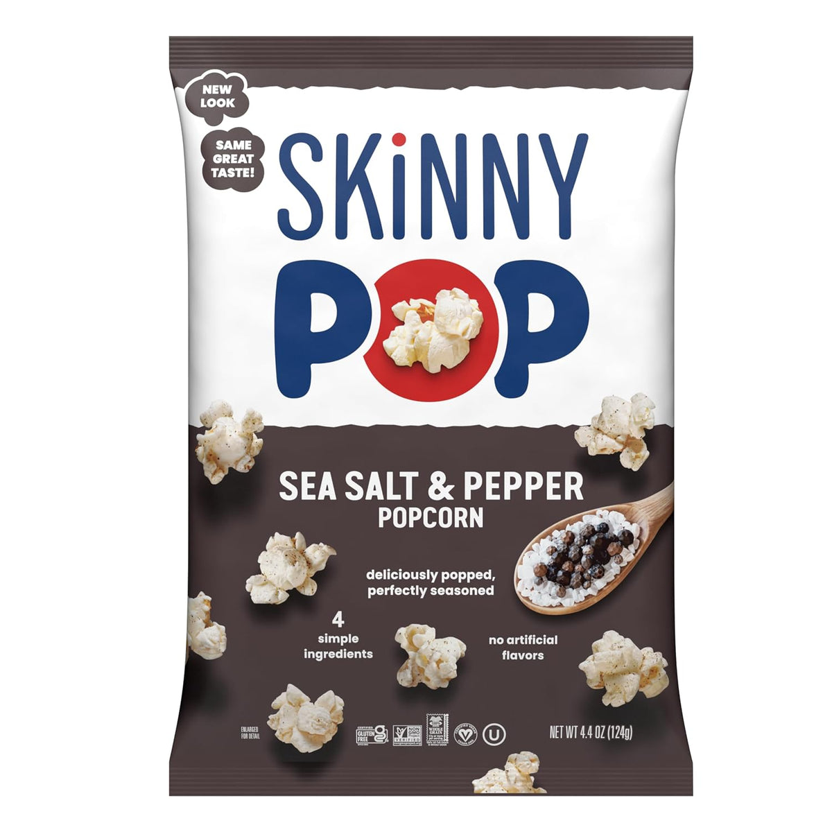 BackupMyFilesNow® SkinnyPop White Cheddar gluten-free popcorn in an 8 oz bag, whole grain snack with cheesy flavor.