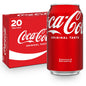 Coca-Cola Cherry soda soft drink cans, 12 fl oz each, 12-pack, featuring red and white branding and cherry flavor labels