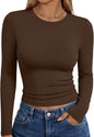 Trendy Queen women's long sleeve T-shirt with fall fashion Y2K style, basic design, perfect for casual fall outfits.