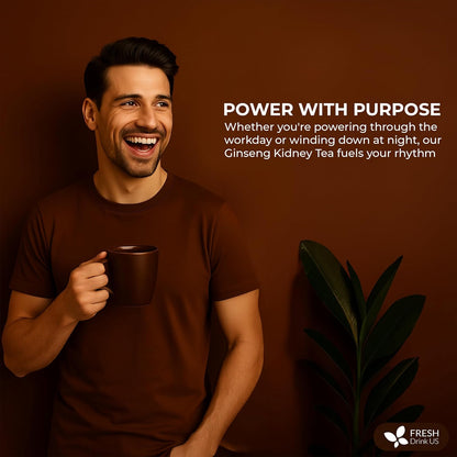 Ginseng 6 Treasures Kidney Tea, Super Kidney Cleanse Detox Tea For Men & Women, 100% Natural Roots & Berries | Caffeine-Free | Adaptogenic Blend for Energy, Wellness & Vitality Support