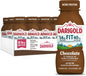 Darigold Fit lactose-free chocolate milk bottle, 8oz, with 14g protein and less sugar, in an 18-pack carton.