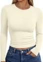 Trendy Queen women's long sleeve T-shirt featuring a fall fashion basic Y2K style, perfect for casual autumn outfits.