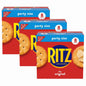 Ritz Fresh Stacks Original snack crackers in a party size box with 16 multi-pack snack packs, ready for sharing.