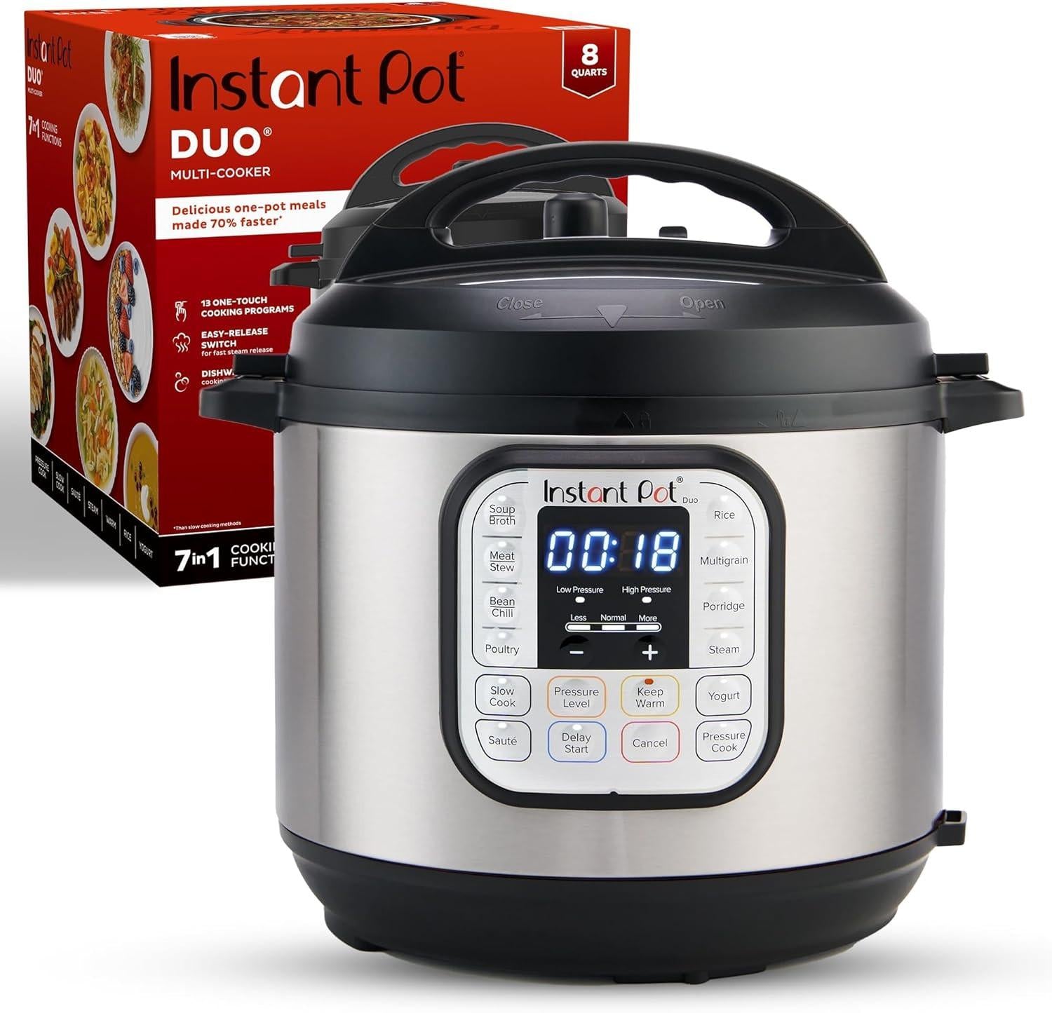 Electric Pressure Cooker, Slow Cooker, Rice, Steamer, Sauté, Yogurt Maker, Warmer & Sterilizer, Includes App With Over 800 Recipes, Stainless Steel, 6 Quart.