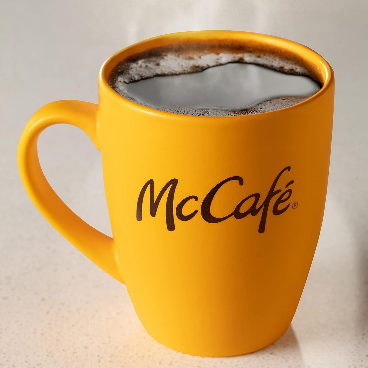 McCafe Premium Roast Decaf K-Cup coffee pods for Keurig, medium roast, 84 count, single-serve coffee pods in a box.