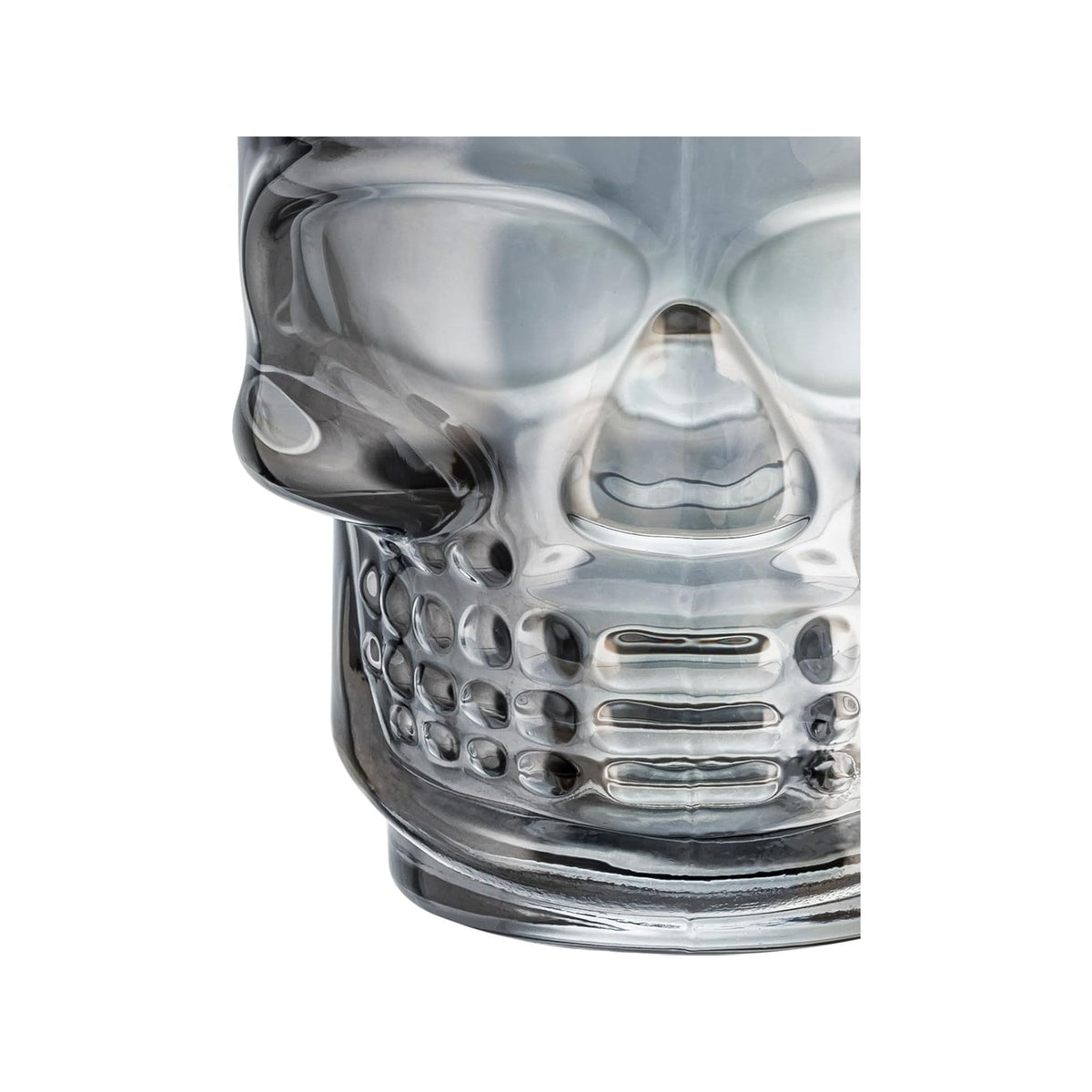 Set of 6 Dura Living skull shot glasses, 1.75 oz glassware for Halloween parties, cocktails, and home bar decor.