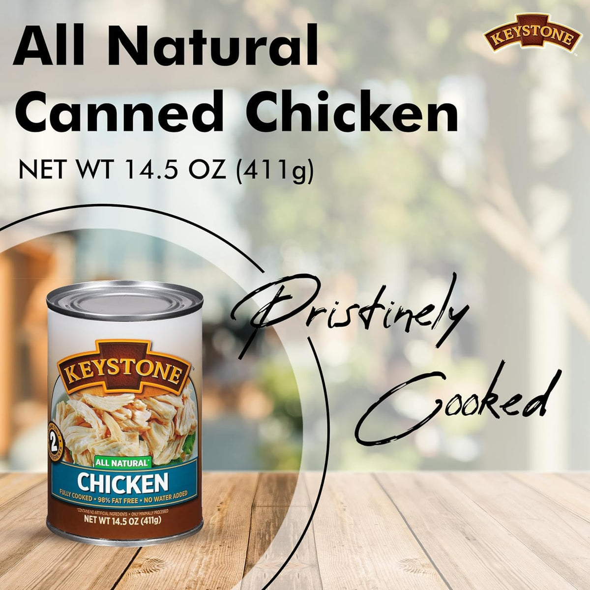 Keystone brand instant breakfast drink mix in a canister with a scoop, ready to prepare, ideal for quick nutritious mornings.