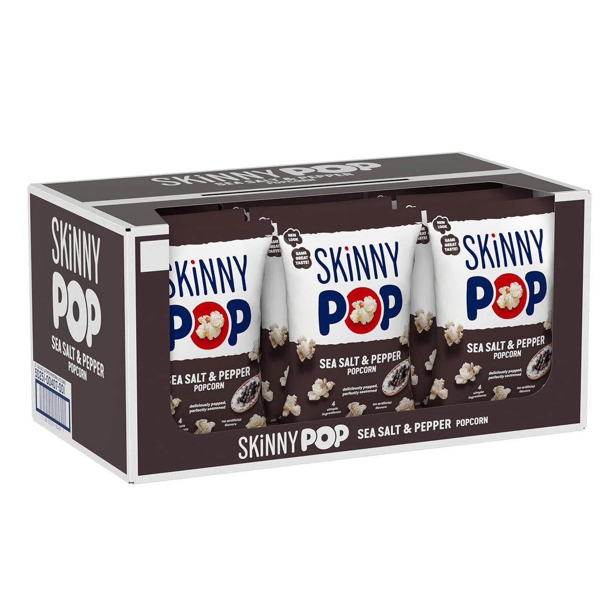 BACKUPMYFILESNOW® SkinnyPop White Cheddar gluten-free popcorn in an 8 oz bag, featuring whole grain snack with cheesy flavor.