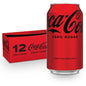 Coca-Cola Zero Sugar soda soft drink fridge pack with 12 cans, 12 fl oz each, featuring the Coca-Cola Zero brand label.
