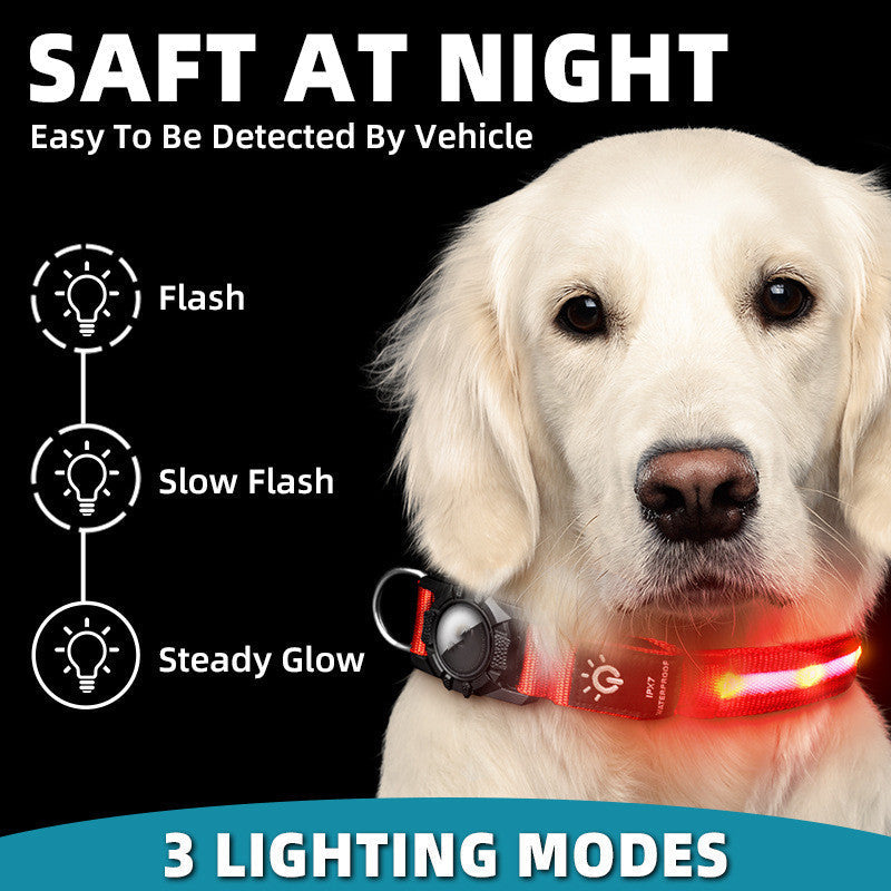 My Store waterproof pet collar suitable for locator, shown in close-up.
