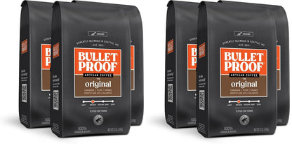 Three packages of Bulletproof Original Medium Roast Ground Coffee, 12 oz each, shown in a 3-pack bundle.