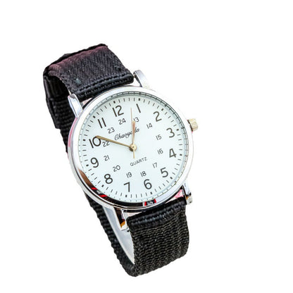 Korean children's clear digital watch with breathable canvas strap for little boys