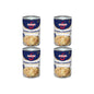 Canned Swanson White Premium Chunk Chicken in Water, 4 cans of 2.4 oz each, with labels showing chicken chunks in water