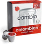 Colombia Colombian medium roast organic coffee pods by Cambio Roasters, recyclable aluminum, Keurig compatible, 60-count package